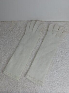 Unlisted Gloves White Neutral Classic Stretch Knit Forearm 13 Inch Women's OS